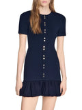 Keira Ruffled Short Knit Dress Flowering Girl