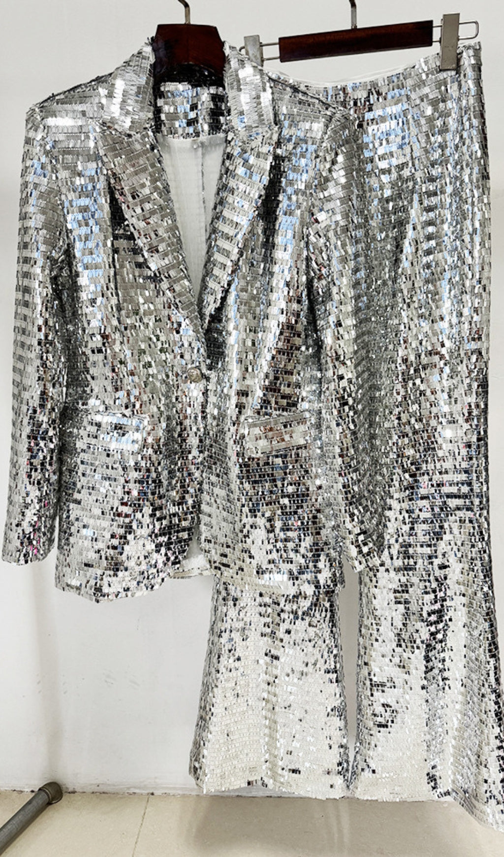 Divna Silver Sequin Blazer & Pants Set Flowering Girl