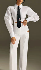 Roselani Puff Sleeve Shirt With Tie Flowering Girl