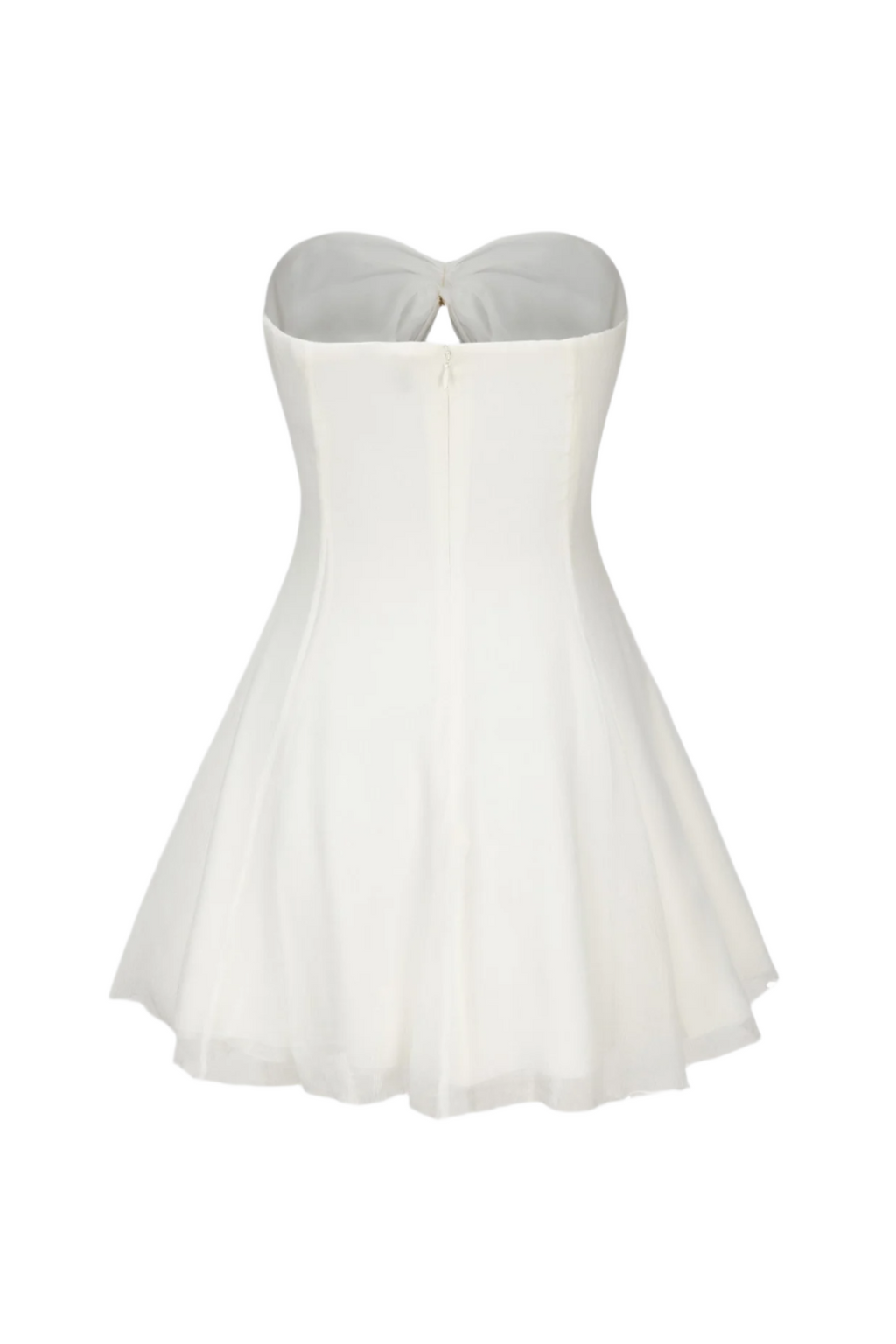 Strapless Cutout Mini Dress - White Flowering Girl