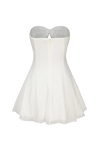 Strapless Cutout Mini Dress - White Flowering Girl