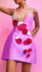 Jovanna Pearl Flower Bandage Mini Dress Flowering Girl
