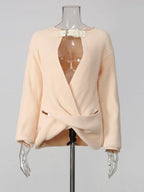 Mickaela Deep V-Neck Sweater Flowering Girl