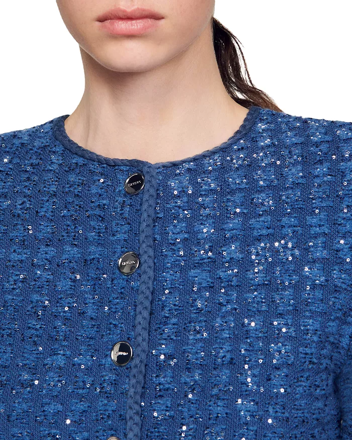 Palm Cropped Blazer in blue Flowering Girl