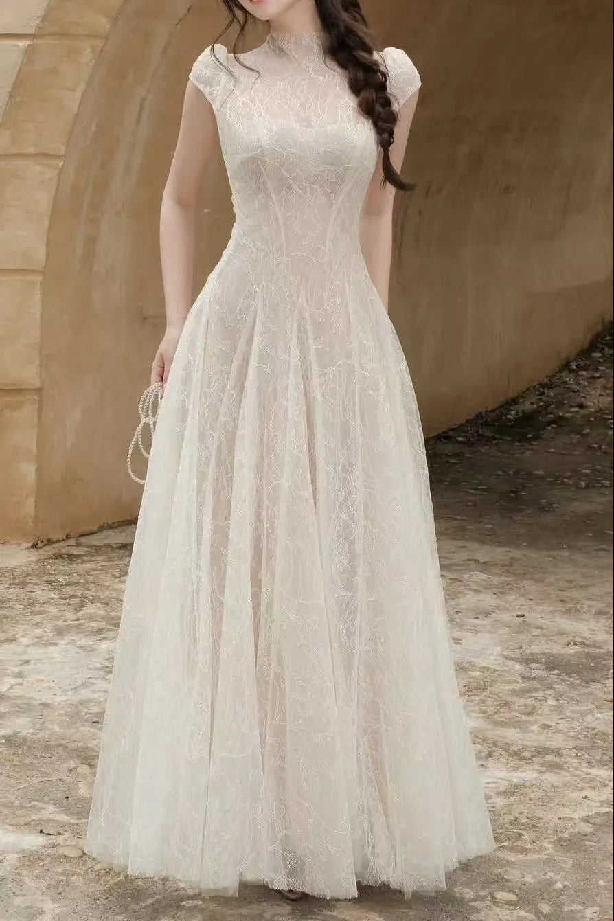 Lace Sequin A Line Midi Dress Flowering Girl