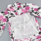 Brisa Rose Ruched Long Sleeve Mini Dress Flowering Girl