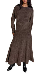 Rillante Metallic Knit Maxi Dress Flowering Girl