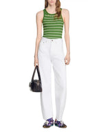Striped Tassel Trims Vest Top Flowering Girl