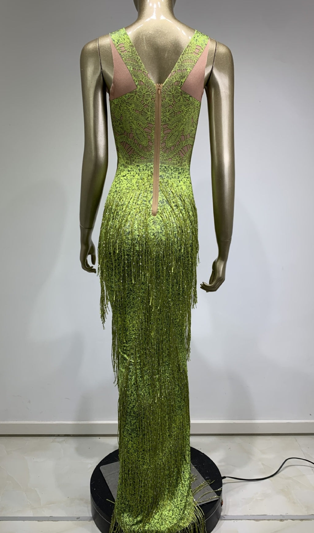 Analú Floral Crystal Fringe Midi Dress Flowering Girl