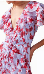 Iha V-Neck Floral Printed Maxi Dress Flowering Girl