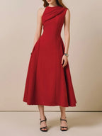 Maille Red Midi Dress Flowering Girl