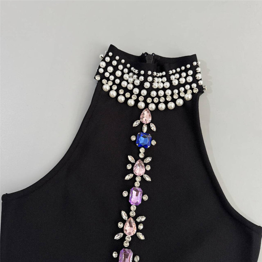 Janae Black Diamante Bandage Maxi Dress Flowering Girl