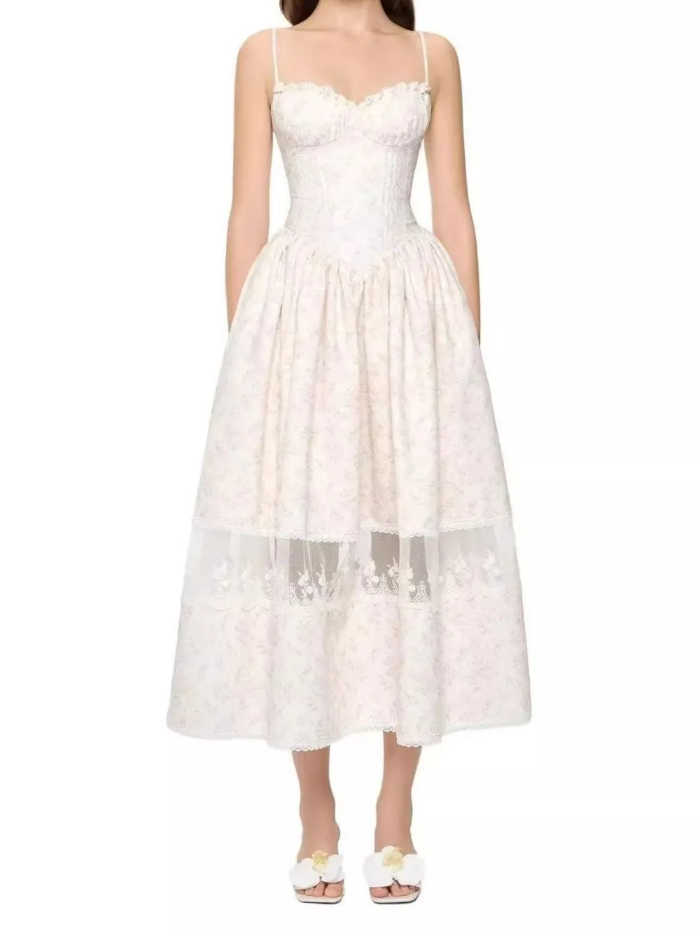 Madrona Strappy Floral Midi Dress Flowering Girl