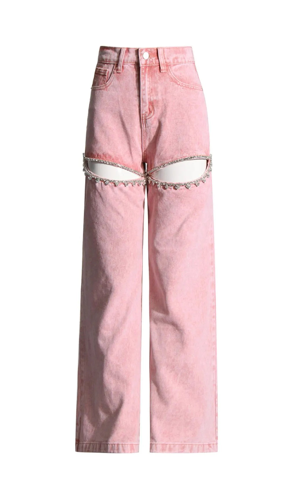 Itala Pink Diamante Jeans Flowering Girl