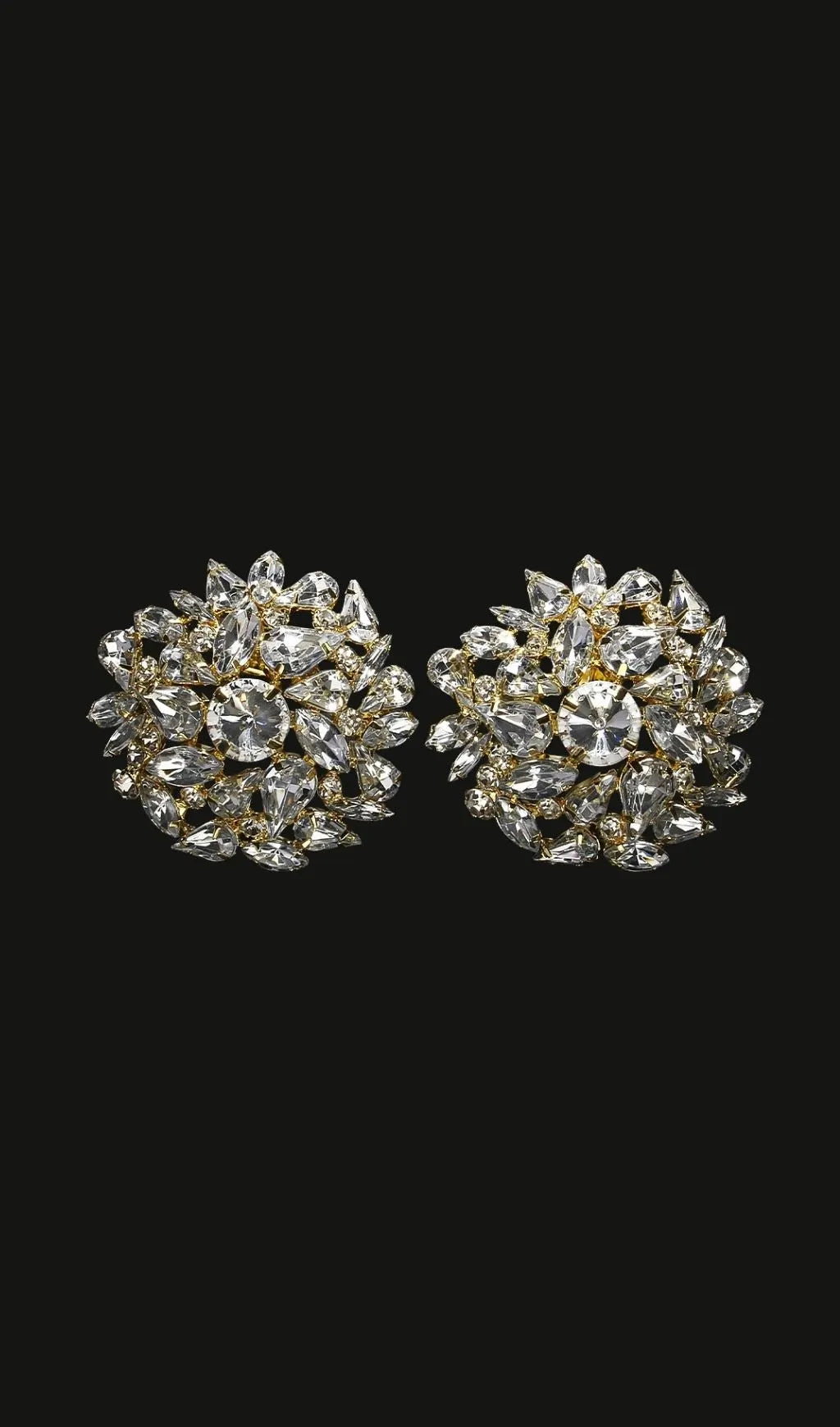 Lysander Circle Rhinestone Earrings Flowering Girl