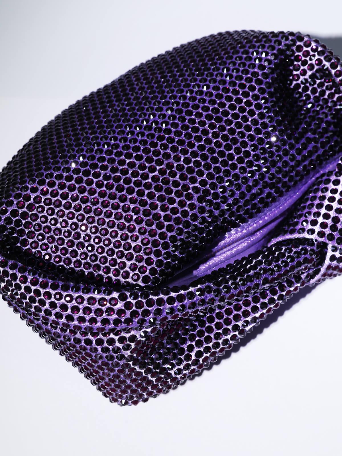 Embellished Tote Bag In Purple Flowering Girl