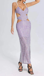 Cut Out Sequin Midi Dress Flowering Girl