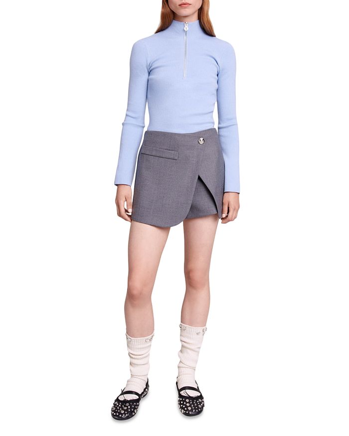 WRAP OVER-PANEL STRETCH-WOVEN SHORTS Flowering Girl