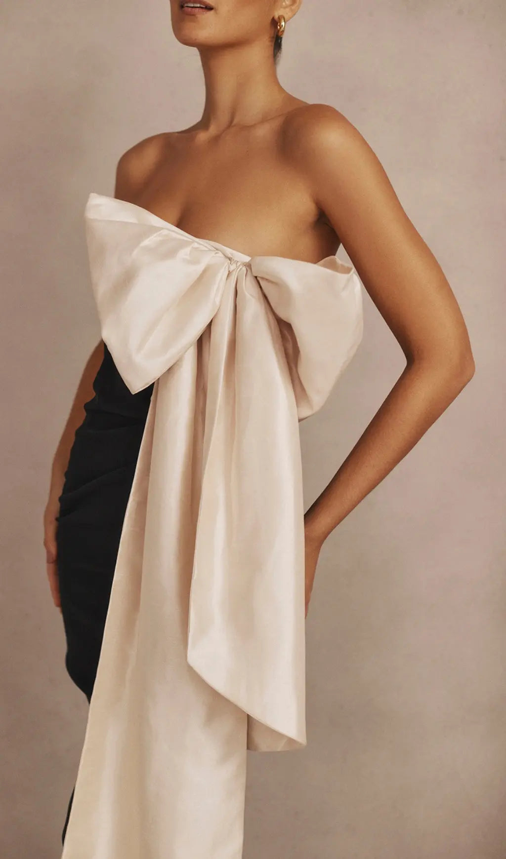 Black & Ivory Bow Mini Dress Flowering Girl