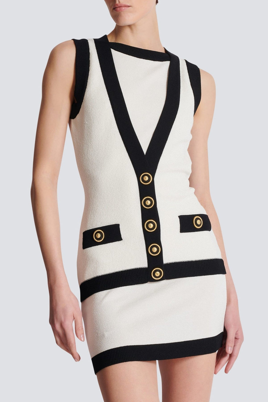 Aliphine Two-Tone Mini Bandage Dress Flowering Girl