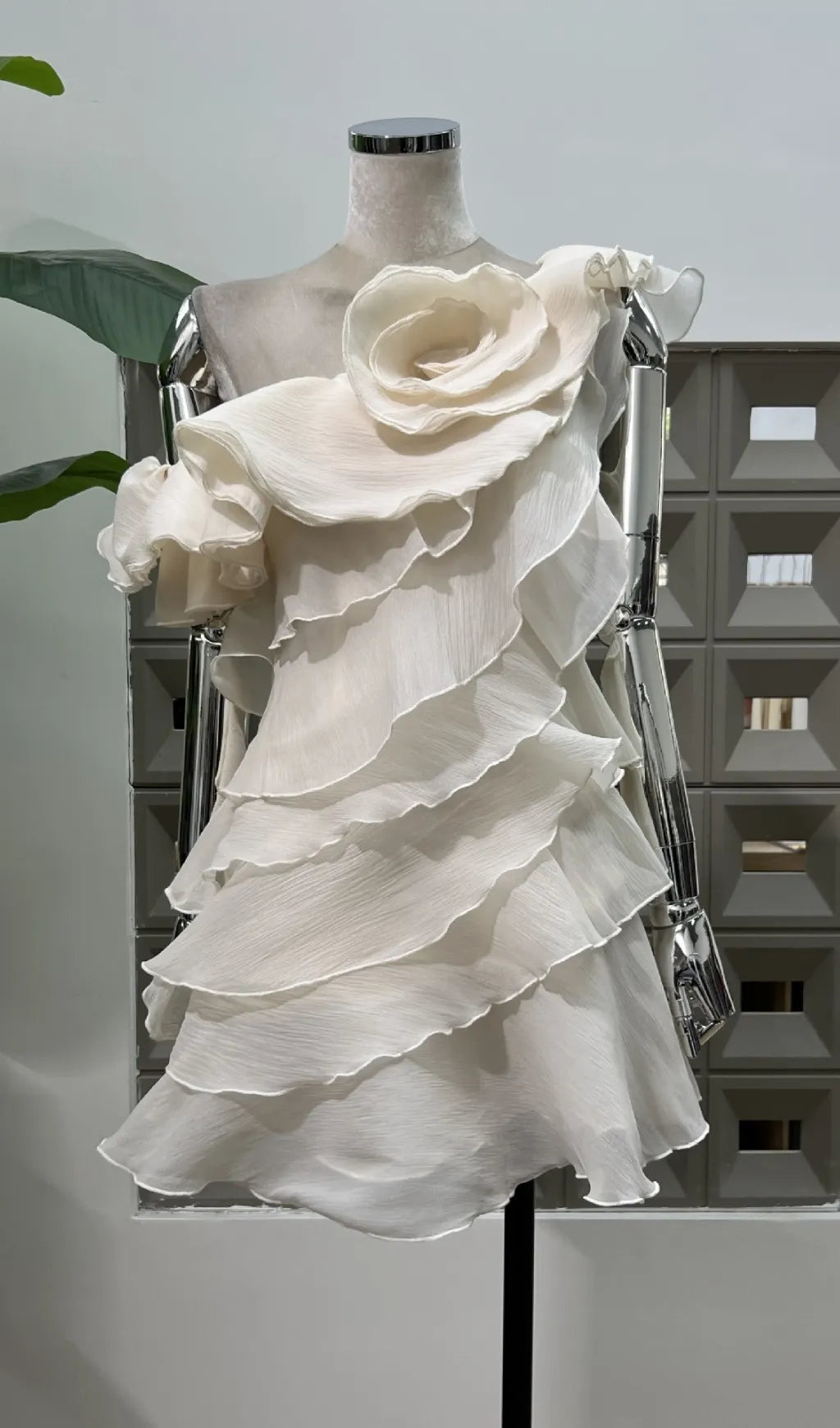Erin Flower Ruffle Mini Dress Flowering Girl