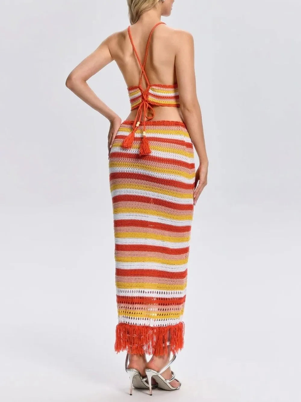 Sevelia Stripe Knitted Skirt Set Flowering Girl