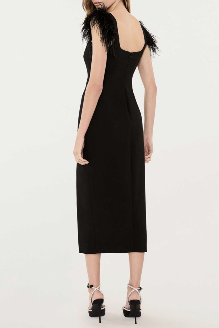 Josephine Bows High Slit Diamond Bandage Midi Dress Flowering Girl
