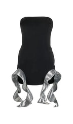 Metallic-Ruffle Strapless Minidress Flowering Girl