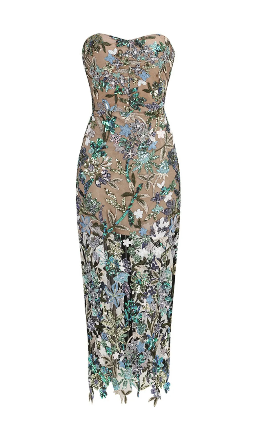 Azul Strapless Sequin Maxi Dress Flowering Girl