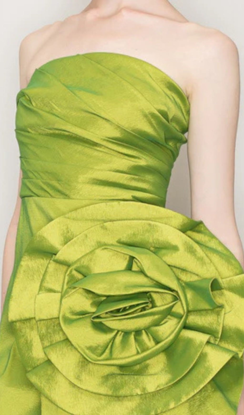 Satin Strapless 3D Floras Mini Dress Flowering Girl