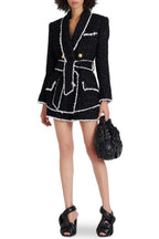 Mishka Breasted Tweed Jacket - Black Flowering Girl