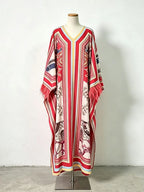 Marlie Printed Long Sleeve Feather Maxi Dress Flowering Girl