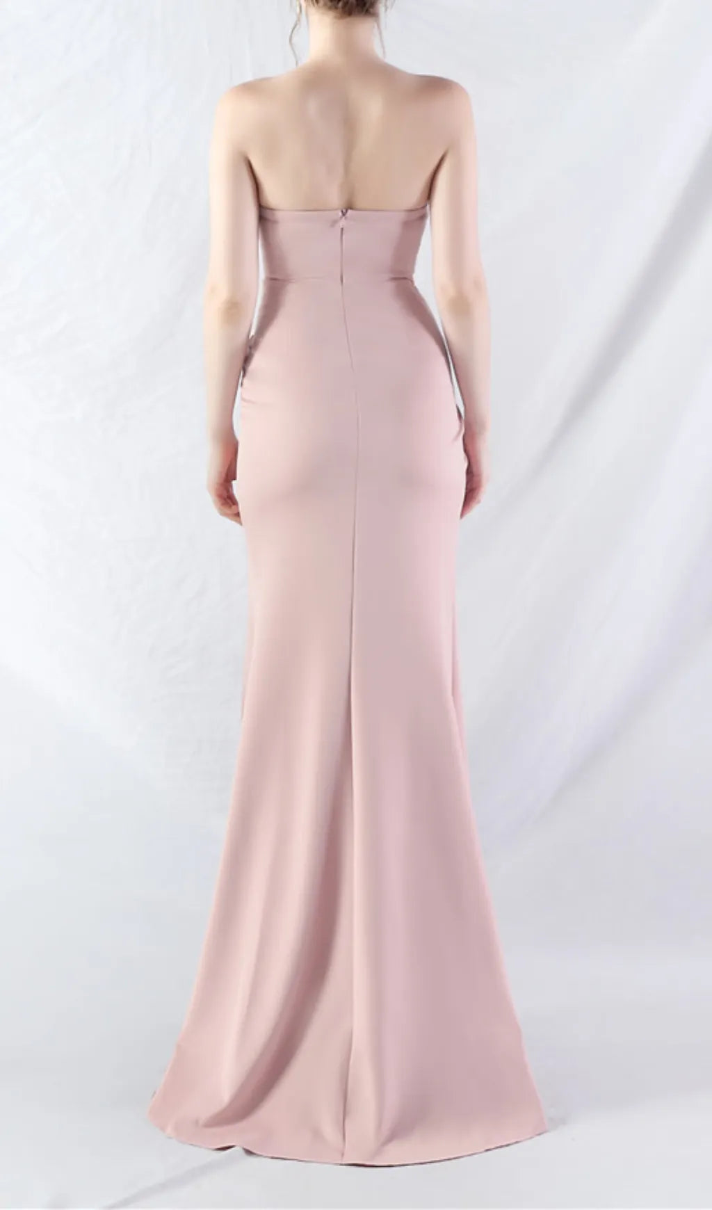 Chizue Pink Strapless Corset Split Maxi Dress Flowering Girl
