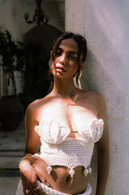 Ivory Shell Knitted Dress Set Flowering Girl