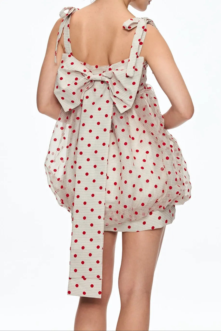 jennifer Dot Grid Bow Mini Dress Flowering Girl