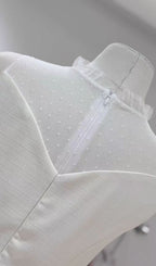 Kikkan White Bow Mesh Mini Dress Flowering Girl