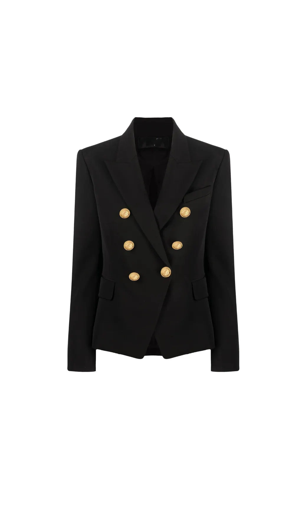 BLACK 6-BUTTONS DOUBLE-BREASTED BLAZER Flowering Girl