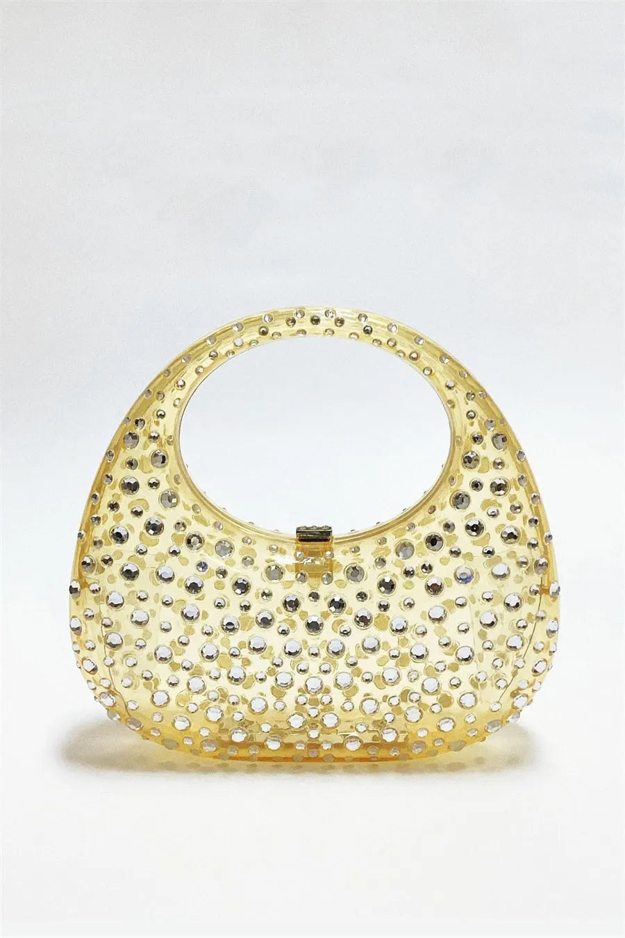Annabel Clear Crystal Embellished Acrylic Clutch Flowering Girl