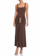 Lyvoria Cape Ruched Maxi Dress Flowering Girl