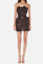 jessica floral embroidery Mini Dress in black Flowering Girl