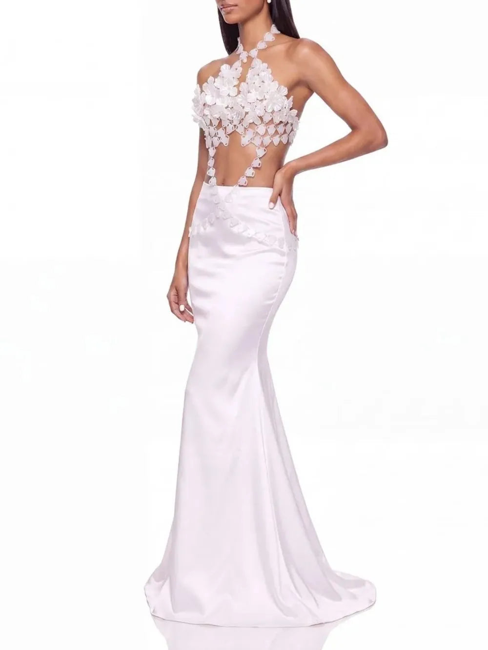 Aroxis Halterneck Mermaid Skirt Set Flowering Girl