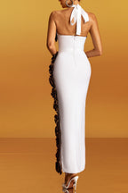 Sebastiane Halterneck Flower Bandage Maxi Dress Flowering Girl