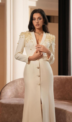 adele Berton Long Sleeve Flower Maxi Dress Flowering Girl
