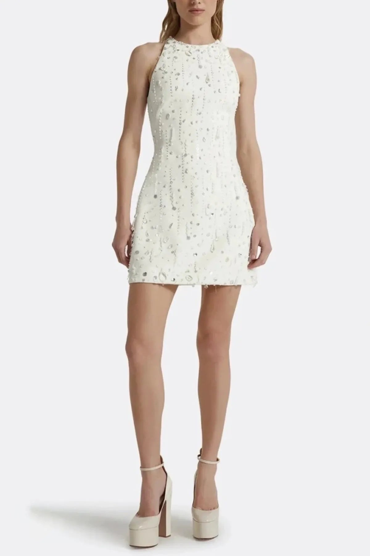 Dallan Beaded Embellished Mini Dress Flowering Girl