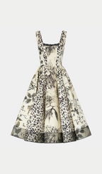 Harald Square Neck Printed Midi Dress Flowering Girl