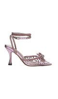 Bow Embellished Heels In Pink Flowering Girl