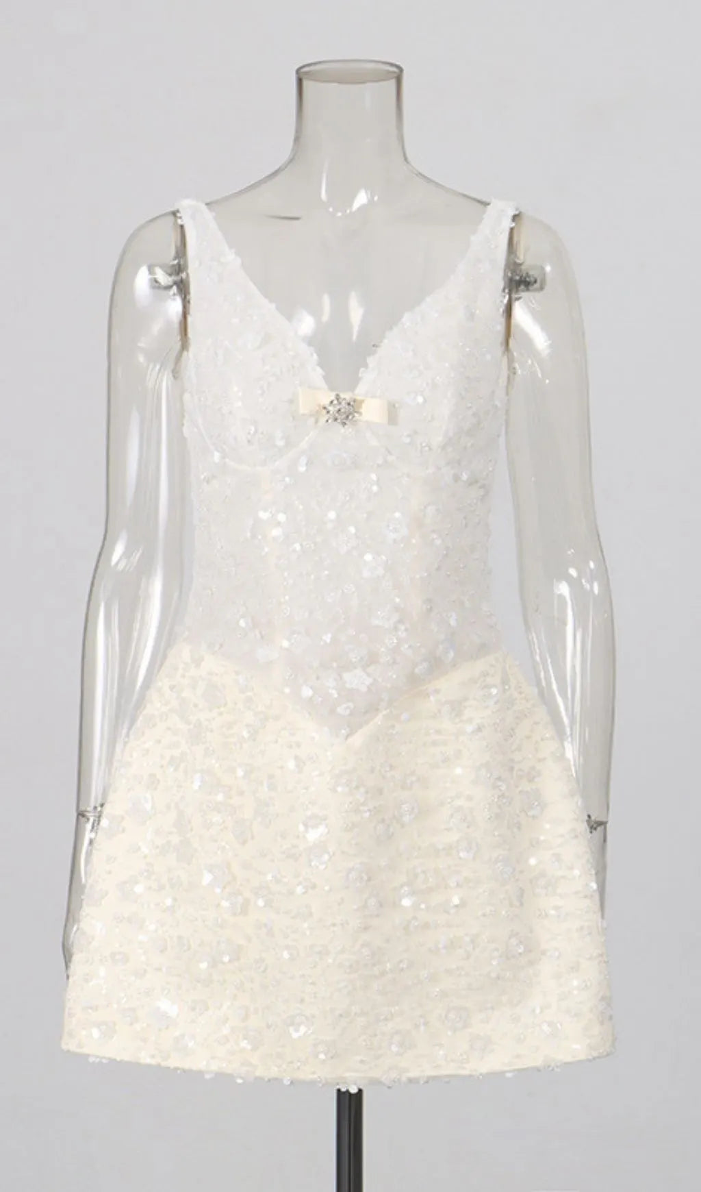 Lilah Sequin Beaded Mini Dress Flowering Girl