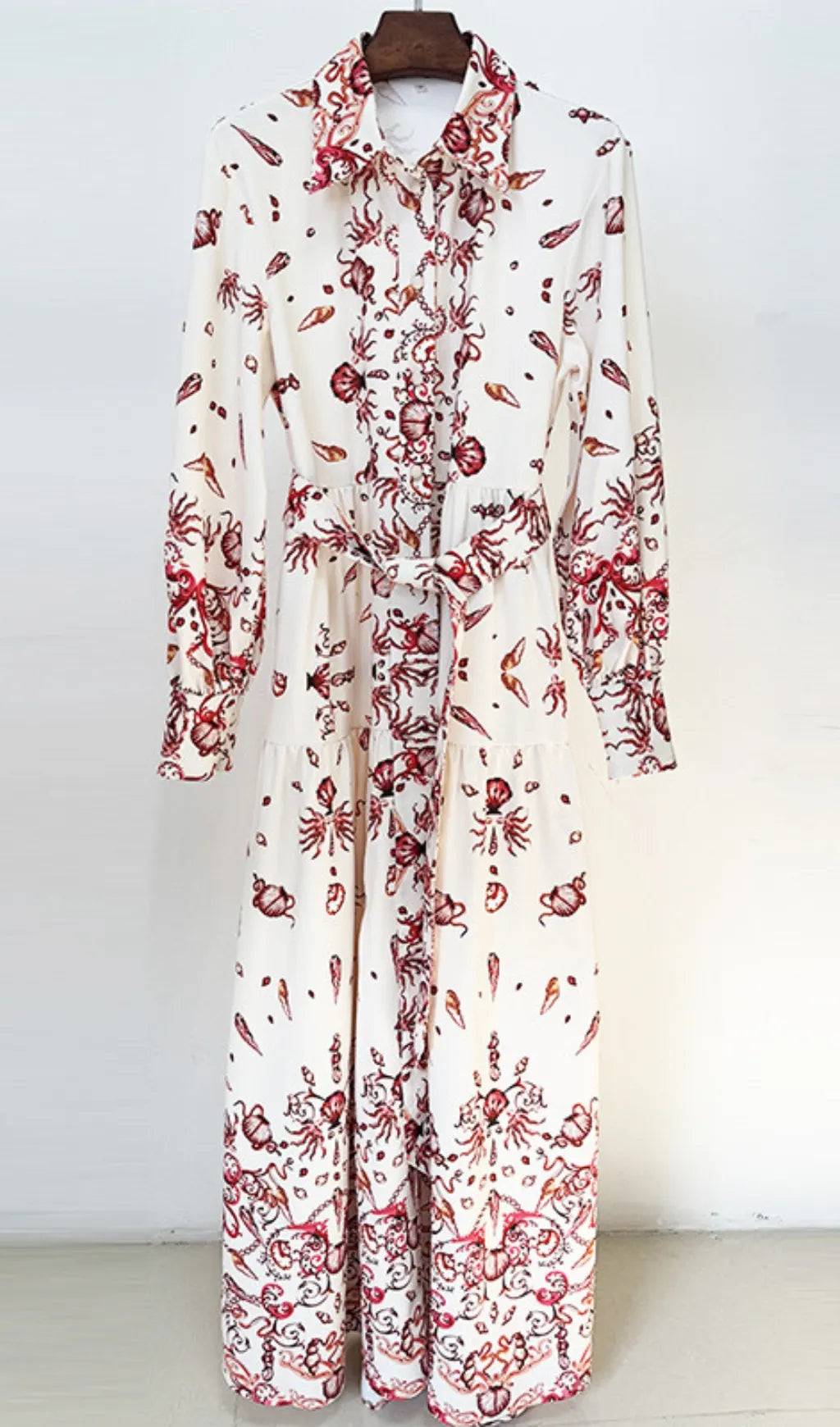 Dreux Long Sleeve Printed Maxi Dress Flowering Girl