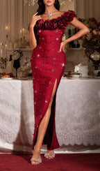 Finella Off Shoulder Flower Bandage Maxi Dress Flowering Girl