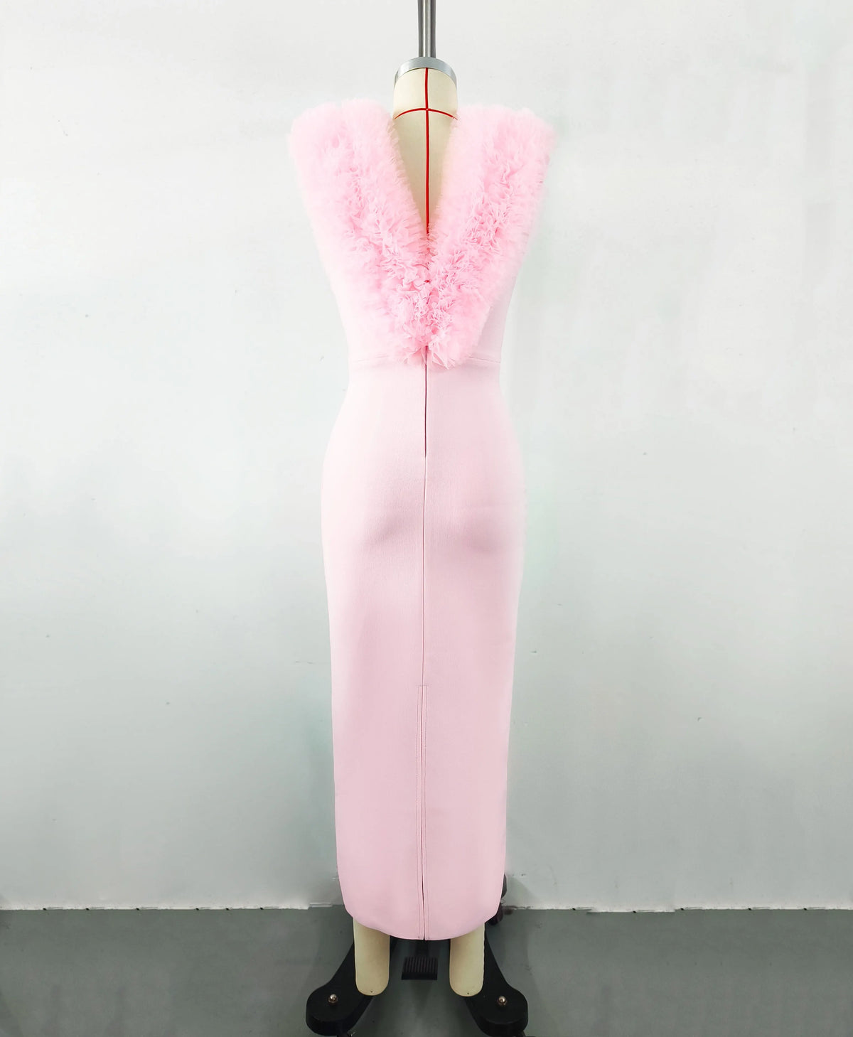 Alora Pink Faux Fur Maxi Dress Flowering Girl